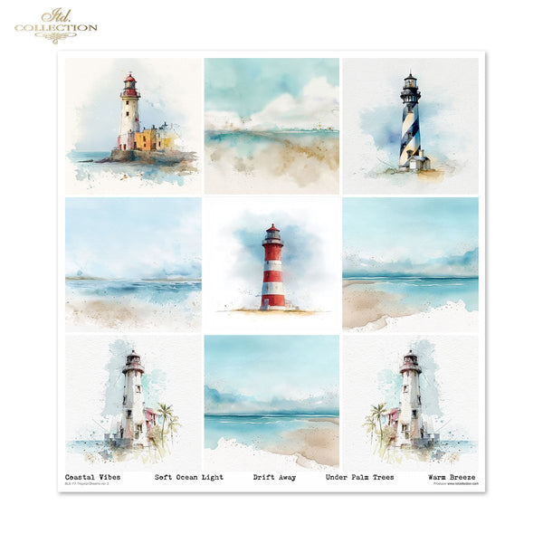Set von Papieren für Scrapbooking Tropical Dreams 200g/m² 310x320 mm 11 Bögen