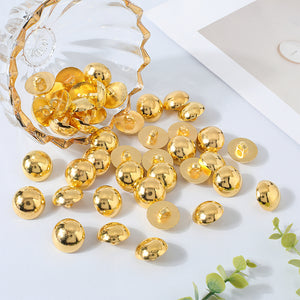 Shank Button Acrylknöpfe halbrund gold mit Öse 18x11,5mm 5 Stück
