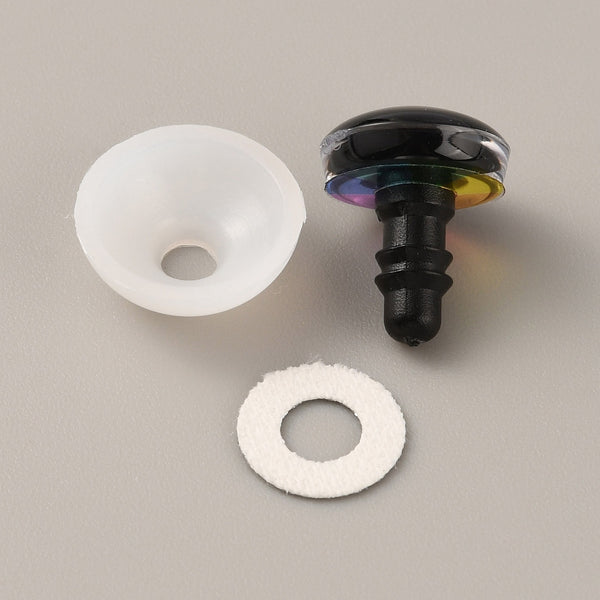 Sicherheitsaugen Regenbogen Glitzereinlagen 15mm 2 Paar