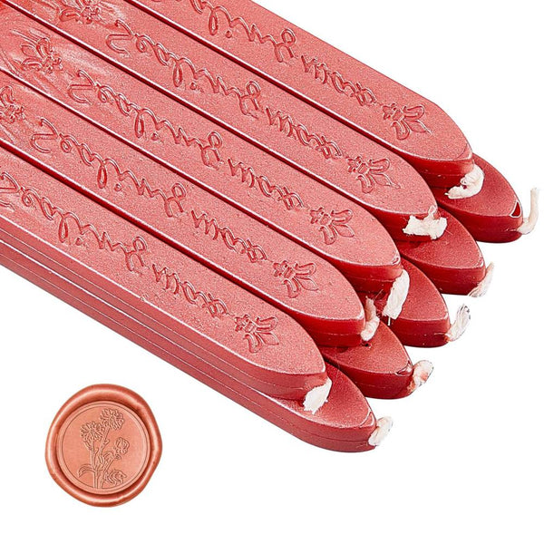 Siegelwachs mit Docht rosé perlschimmer 9cm 1 Stück