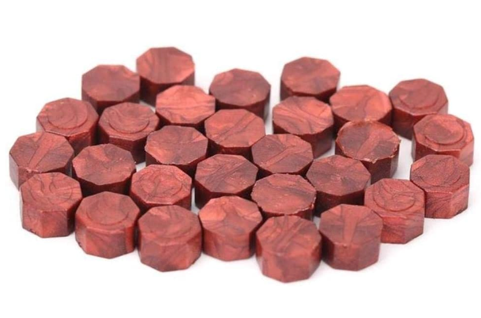 Siegelwachs Pastillen perlmutt kupfer, 100 Stk./Beutel