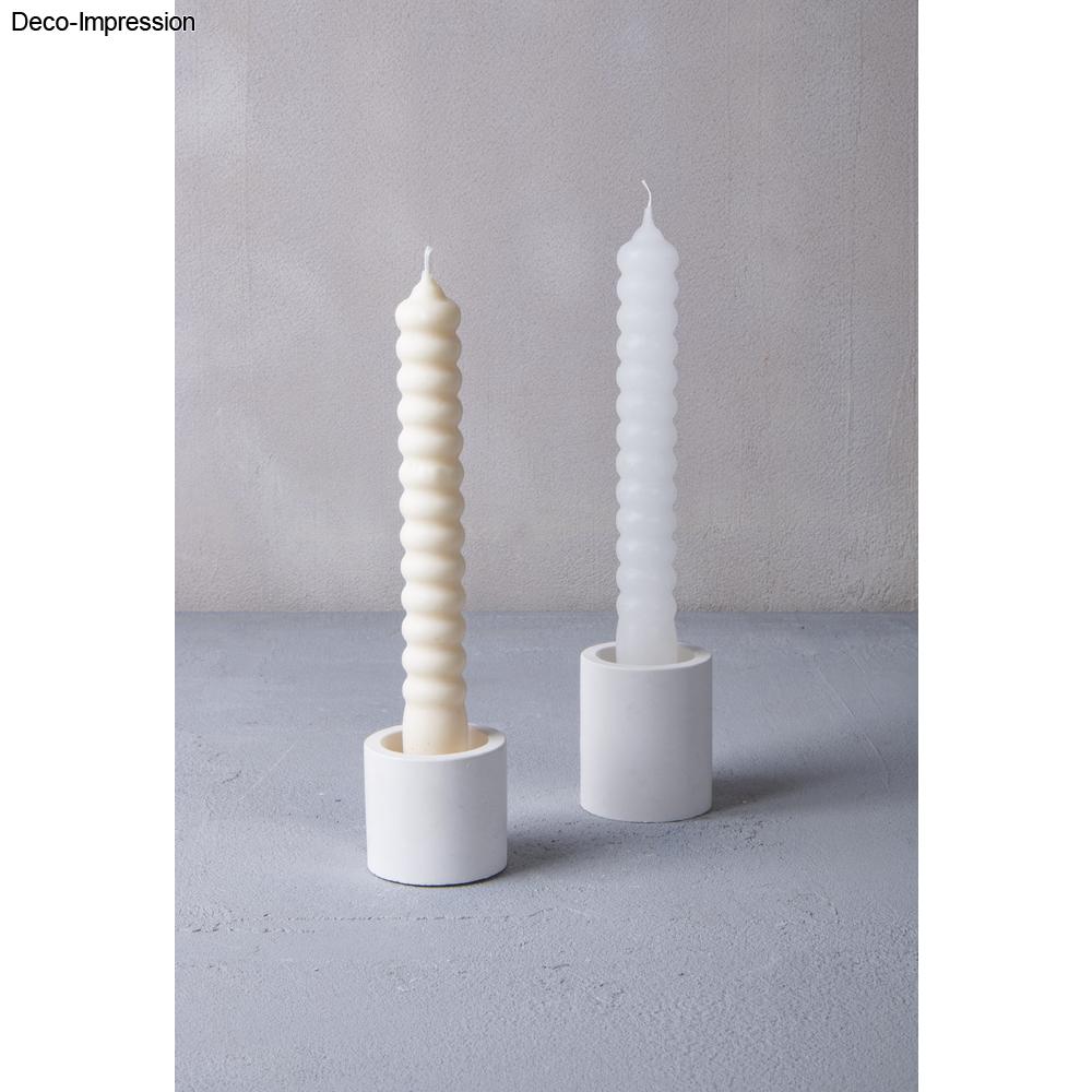 Silikon-Gießform Stabkerze geringelt ø 2,3cm Höhe 19,5cm 2-teilig
