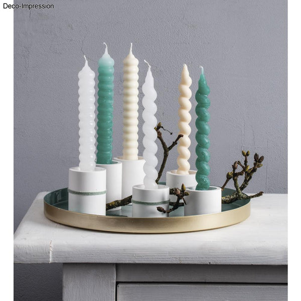 Silikon-Gießform Stabkerze geringelt ø 2,3cm Höhe 19,5cm 2-teilig