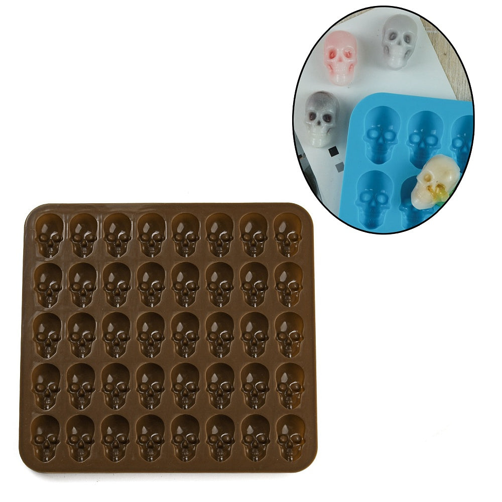 Silikon-Gießform Totenköpfe 160x170x10mm