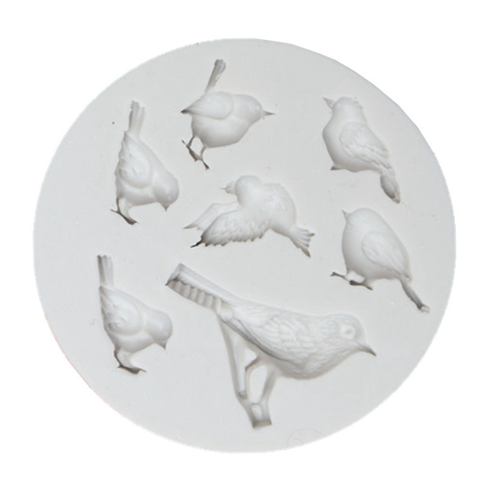 Silikon Pressform Vögel, rund 8cm