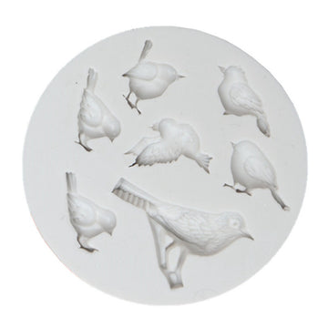 Silikon-Pressform Singvögel rund 8cm