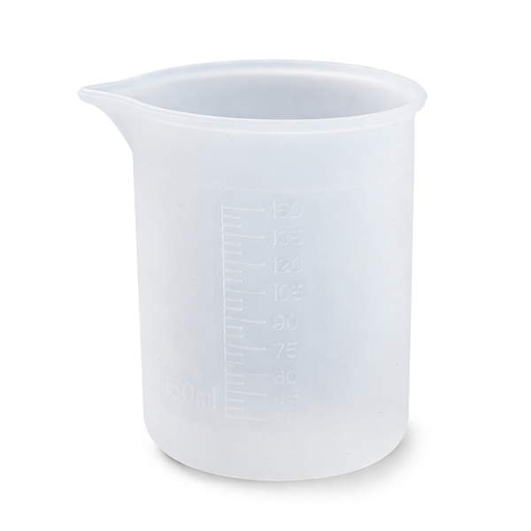 Silikon Messbecher für Epoxidharz & Gießmassen 150 ml  flexibel weiß 7,8×6,7×8,1cm 1 Stück