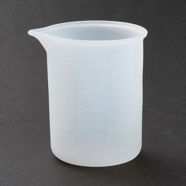 Silikon Messbecher für Epoxidharz & Gießmassen 150 ml  flexibel weiß 7,8×6,7×8,1cm 1 Stück