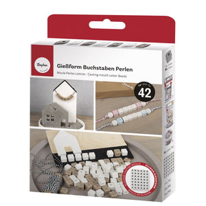Silikon Gießform Buchstaben Perlen inkl. Zahlen 42 Perlen 10x10mm
