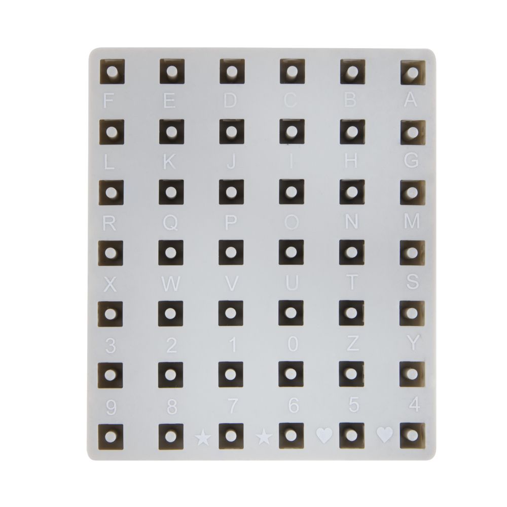 Silikon Gießform Buchstaben Perlen inkl. Zahlen 42 Perlen 10x10mm