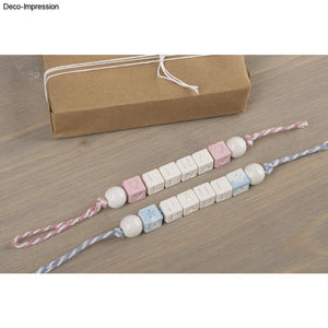 Silikon Gießform Buchstaben Perlen inkl. Zahlen 42 Perlen 10x10mm