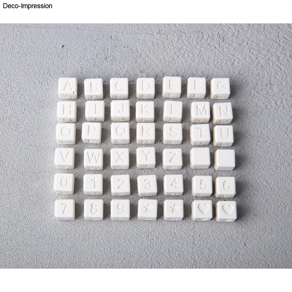 Silikon Gießform Buchstaben Perlen inkl. Zahlen 42 Perlen 10x10mm