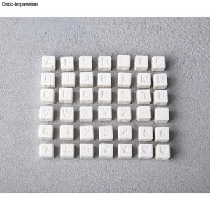 Silikon Gießform Buchstaben Perlen inkl. Zahlen 42 Perlen 10x10mm