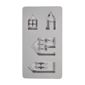 Silikon Gießform Lichthäuser 14,5x26x1,7cm 4 Formen