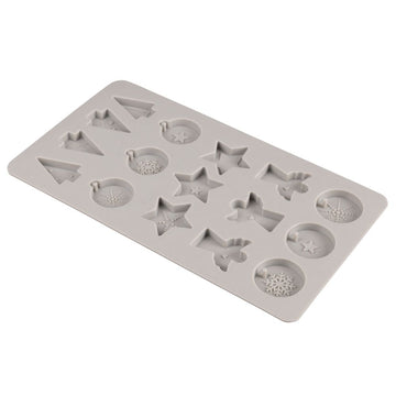Silikon Gießform Mini-Dekoformen Weihnachten 14,5x26x1cm 16 Formen