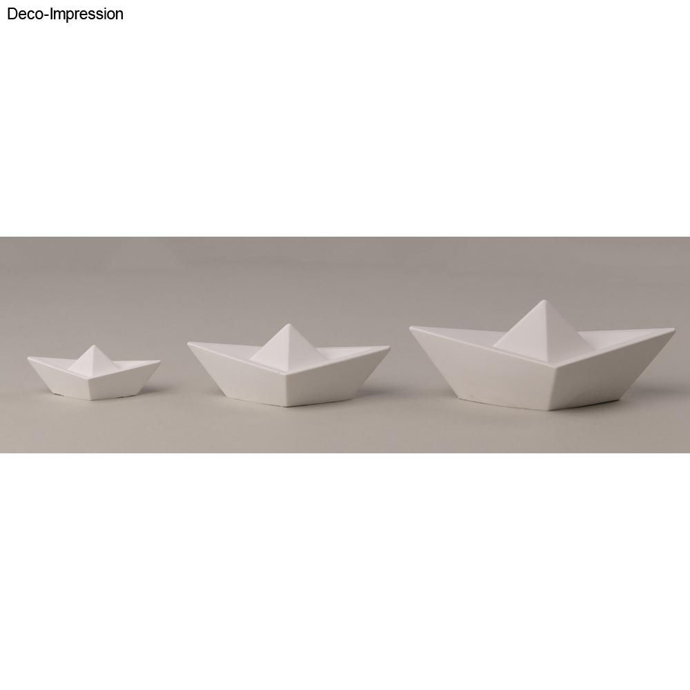 Silikon Gießformen Set Origami Boote 3tlg 8x4x2,9cm 12x6x4,3cm 16x8x5,6cm
