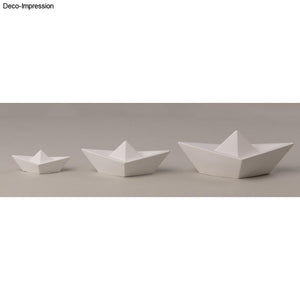 Silikon Gießformen Set Origami Boote 3tlg 8x4x2,9cm 12x6x4,3cm 16x8x5,6cm