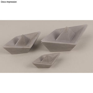 Silikon Gießformen Set Origami Boote 3tlg 8x4x2,9cm 12x6x4,3cm 16x8x5,6cm