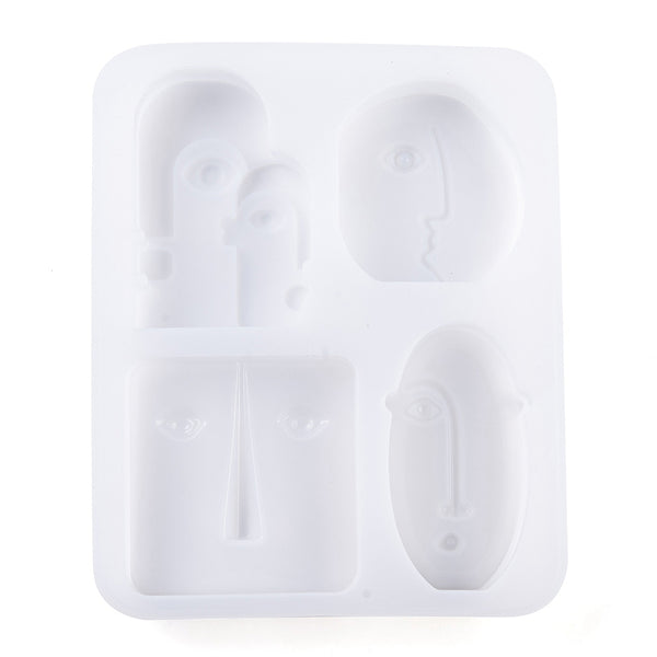 Silikonform Abstraktes Gesicht Transparent 210x170x23,5 mm