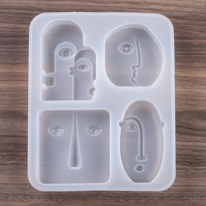 Silikonform Abstraktes Gesicht Transparent 210x170x23,5 mm