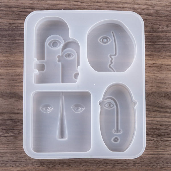 Silikonform Abstraktes Gesicht Transparent 210x170x23,5 mm