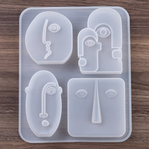 Silikonform Abstraktes Gesicht Transparent 210x170x23,5 mm