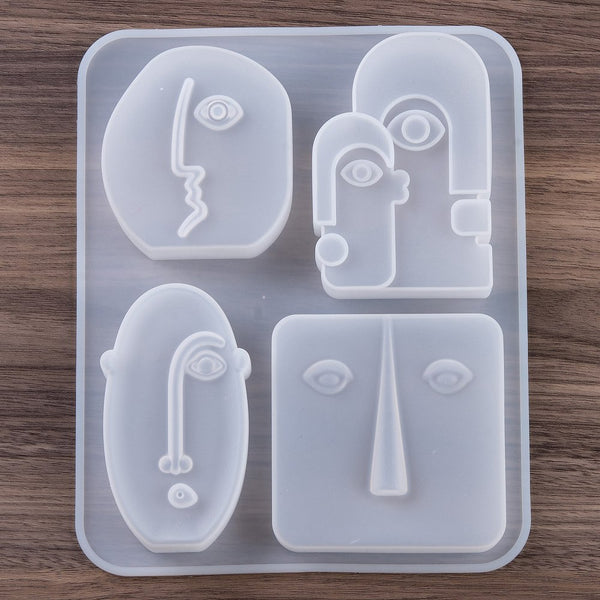 Silikonform Abstraktes Gesicht Transparent 210x170x23,5 mm