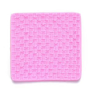 Silikonform Struktur Sweater Stitch Textur lebensmittelecht rechteckig 101x97x7,5mm