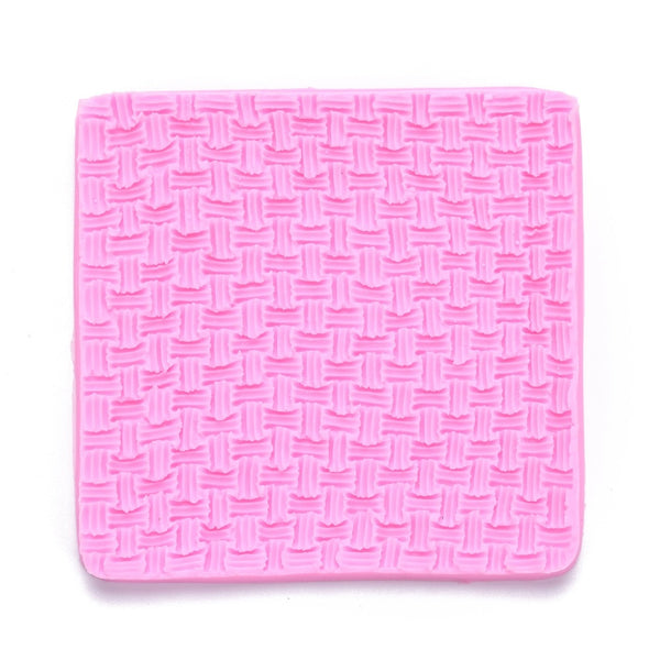 Silikonform Struktur Sweater Stitch Textur lebensmittelecht rechteckig 101x97x7,5mm