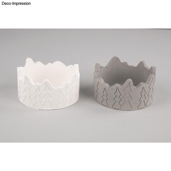Rayher Silikon Gießform Schale Tannenbäume ø 15cm x H 8cm