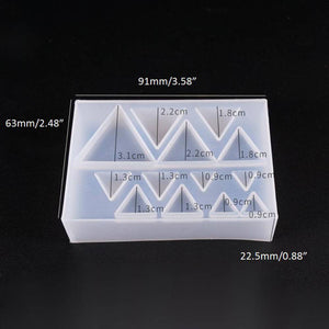 Silikongießform Dreiecke verschiedene Größen 6,5x8x1,5cm