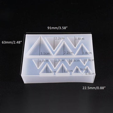 Silikongießform Dreiecke verschiedene Größen 6,5x8x1,5cm