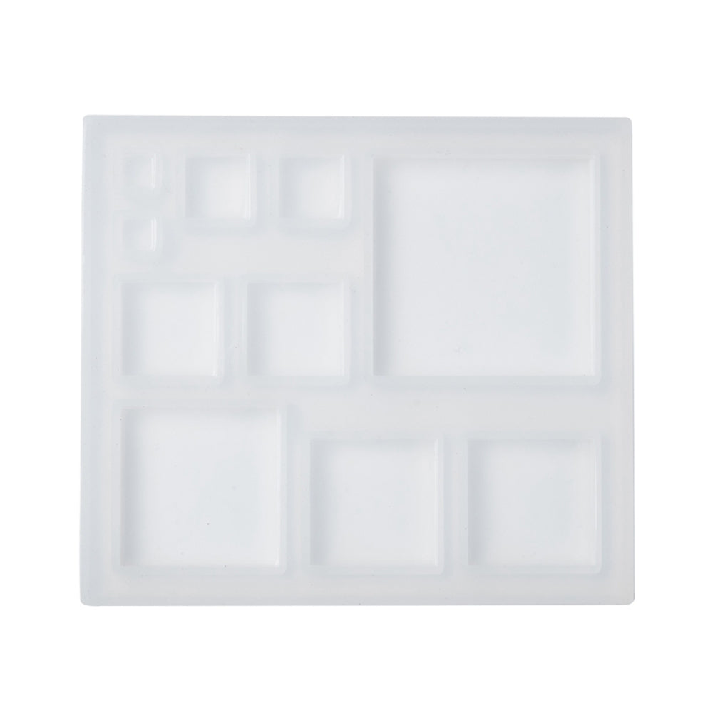 Silikongießform Quadrate verschiedene Größen 8,5x8x0,5cm
