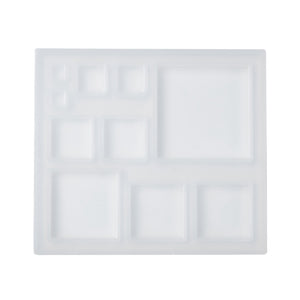 Silikongießform Quadrate verschiedene Größen 8,5x8x0,5cm