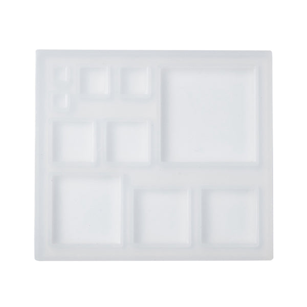 Silikongießform Quadrate verschiedene Größen 8,5x8x0,5cm