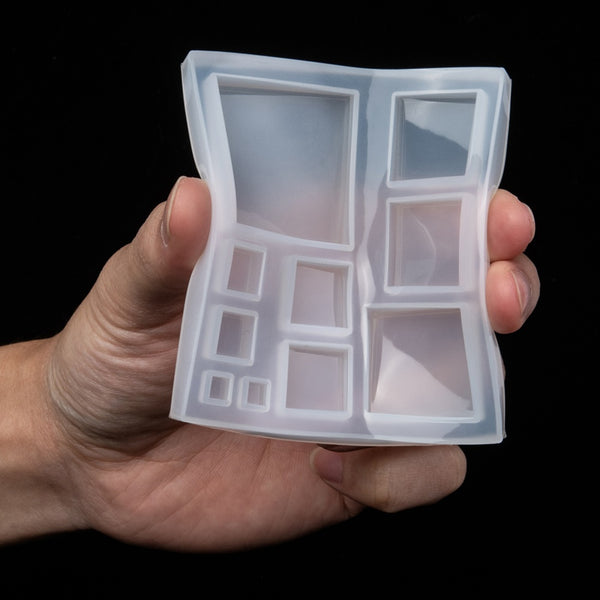 Silikongießform Quadrate verschiedene Größen 8,5x8x0,5cm