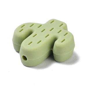Silikonperle Kaktus grün 25x23x8mm 1 Stück