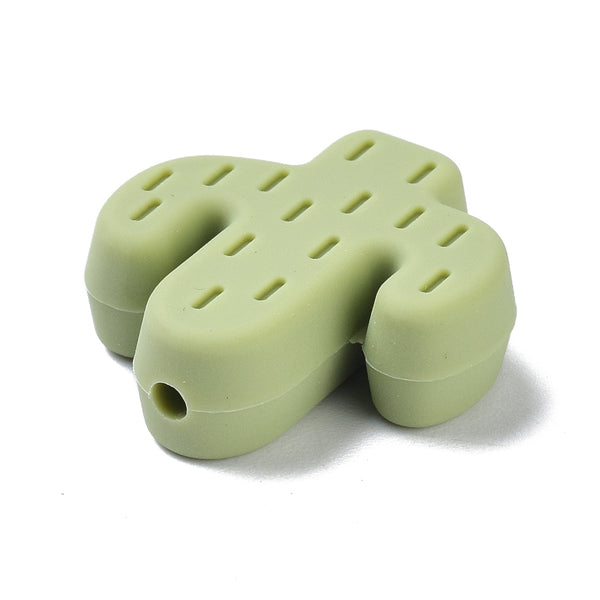 Silikonperle Kaktus grün 25x23x8mm 1 Stück