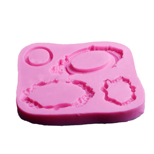 Silikonpressform Bilderrahmen Vintage 4 Designs 84x86x9mm