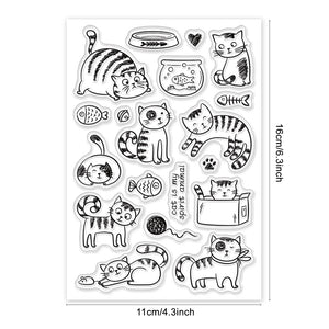 Silikonstempel -Set Katzen 18 Motive