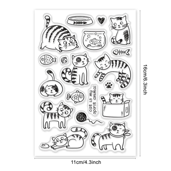 Silikonstempel -Set Katzen 18 Motive