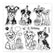 Silikonstempel-Set  Hundegeburtstag 15x15cm 10-teilig