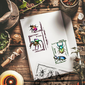 Silikonstempel-Set Insekten 21x14,8x0,3cm 1 Bogen 25-teilig