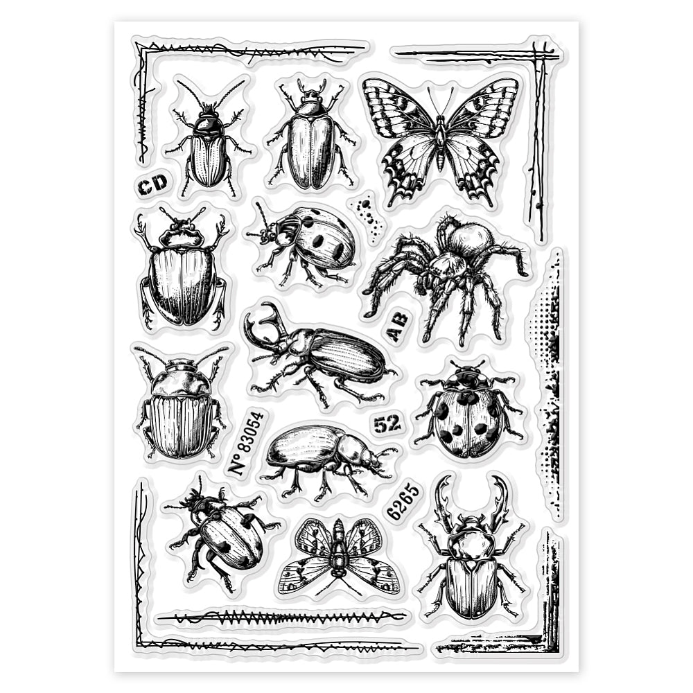 Silikonstempel-Set Insekten 21x14,8x0,3cm 1 Bogen 25-teilig