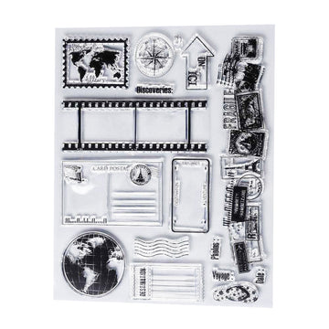 Silikonstempel-Set Travel the World 14,4x17,4cm 15-teilig