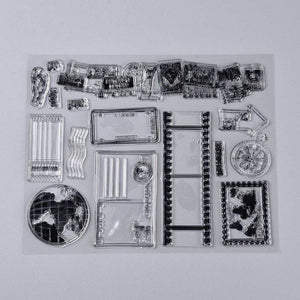 Silikonstempel-Set Travel the World 14,4x17,4cm 15-teilig