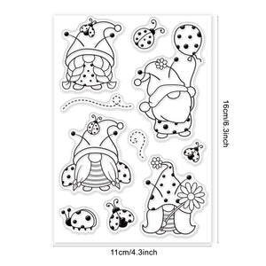Silikonstempel Gnome mit Marienkäfer-Set 16x11cm 1 Bogen