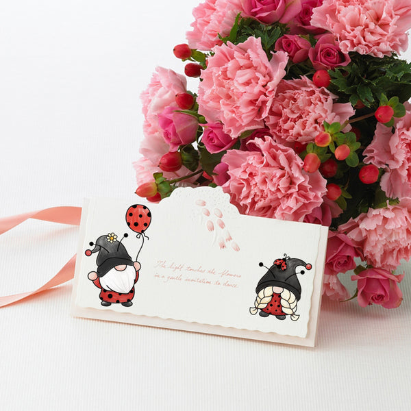Silikonstempel Gnome mit Marienkäfer-Set 16x11cm 1 Bogen