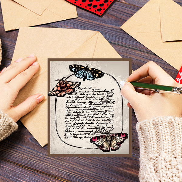 Silikonstempel Motten Falter Schmetterling Set 21x14,8cm 31-teilig
