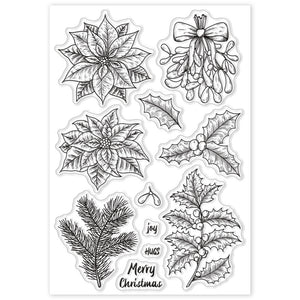 Silikonstempel Weihnachtsstern Merry Christmas 16x11cm 1 Bogen